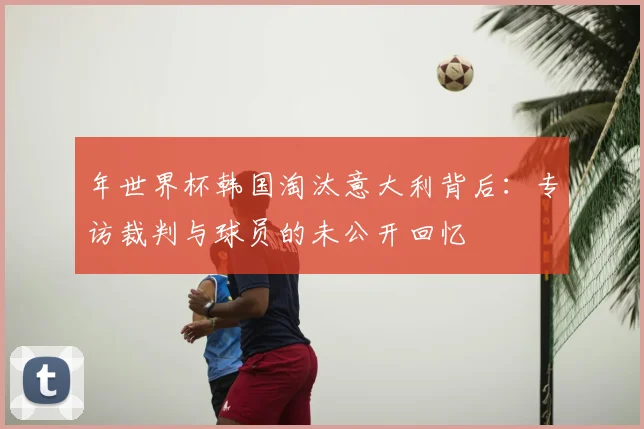年世界杯韩国淘汰意大利背后：专访裁判与球员的未公开回忆